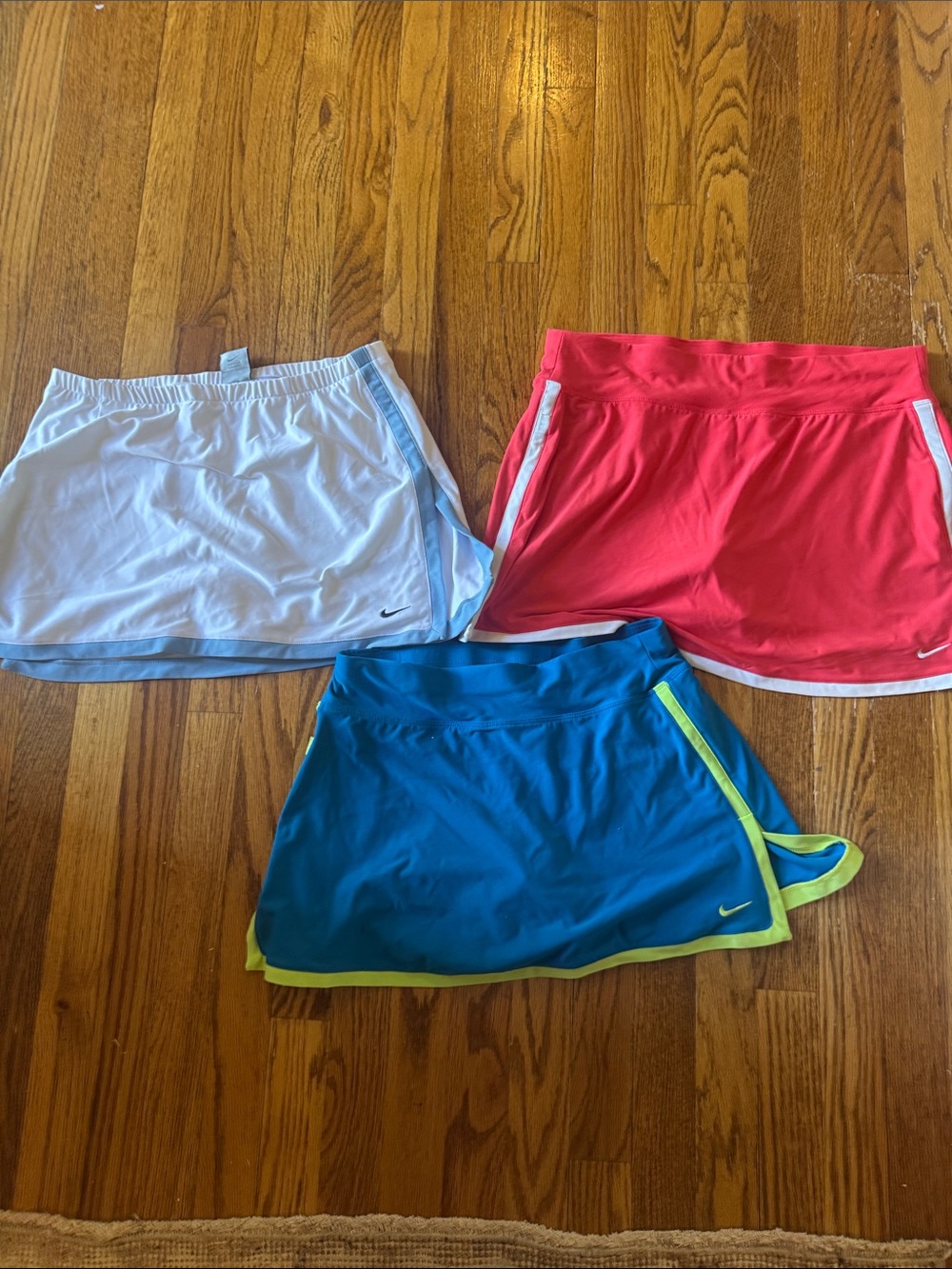 Nike Girls' Skort Trio in White, Pink, and Blue